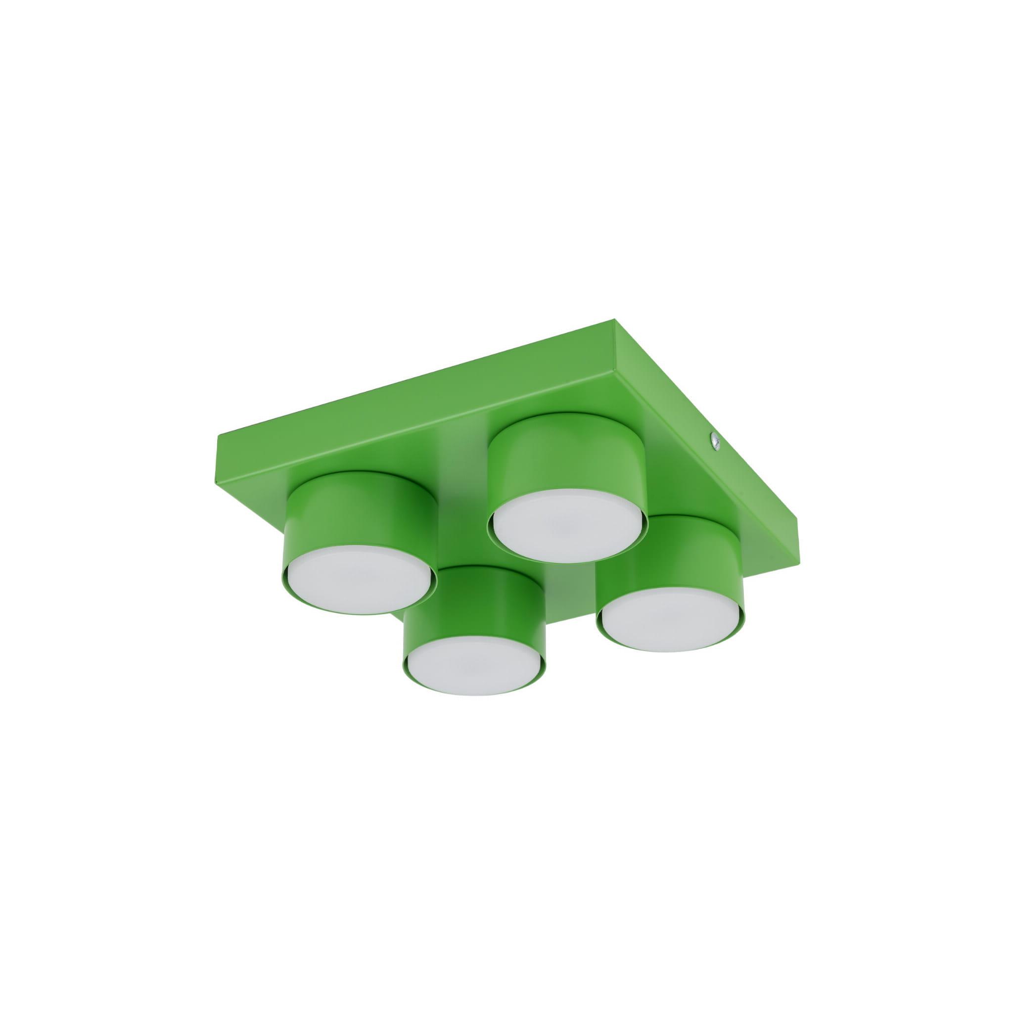 Nowoczesna lampa sufitowa kwadratowa zielona do pokoju gościnnego BRIX GREEN 4xGX53 - 11287